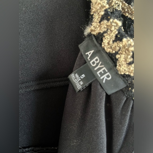 A. Byer Black and Gold High Low Dress New with Tags - Picture 2 of 9